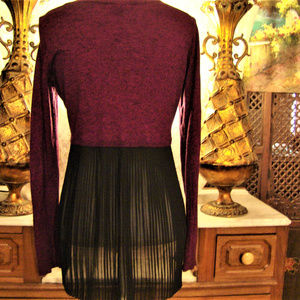 EXPRESS womens knit shirt chiffon purple black M